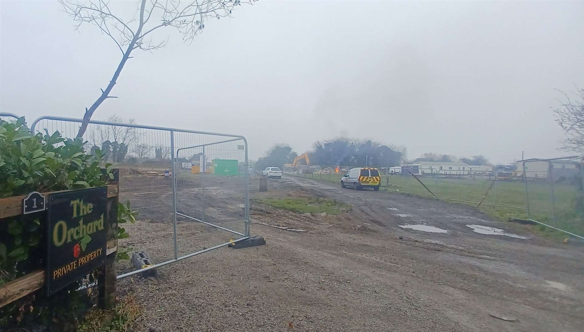 The traveller site now where excavators have been clearing the land