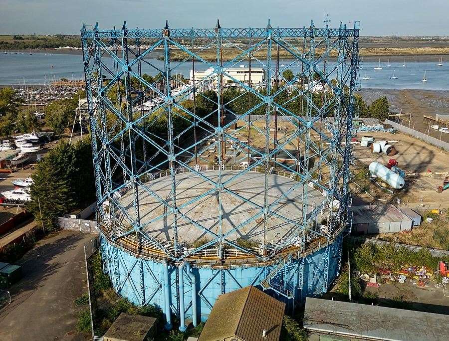 The gasholder’s framework will eventually be dismantled. Picture: Marcel Fernandes