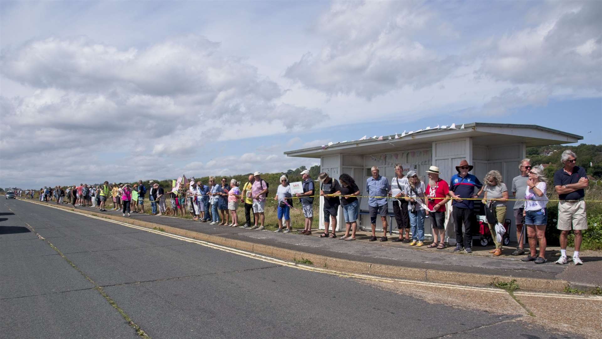 Protesters formed a human chain around the land. All photo: James Willmott