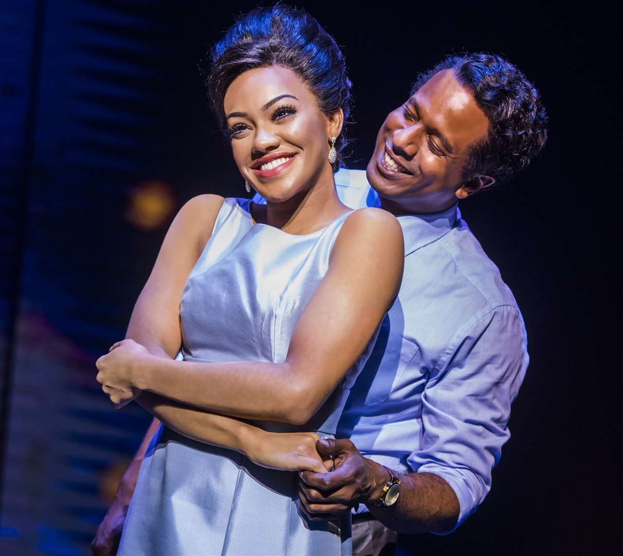 Karis Anderson as Diana Ross and Edward Baruwa as Berry Gordy in Motown The Musical Picture: Tristram Kenton