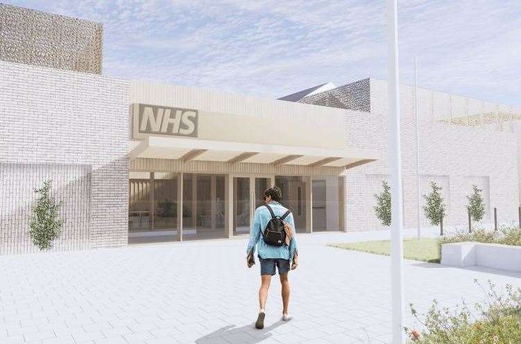 An artist's impression of the entrance to a new ward at Maidstone Hospital Pic: Ryder Architecture Limited