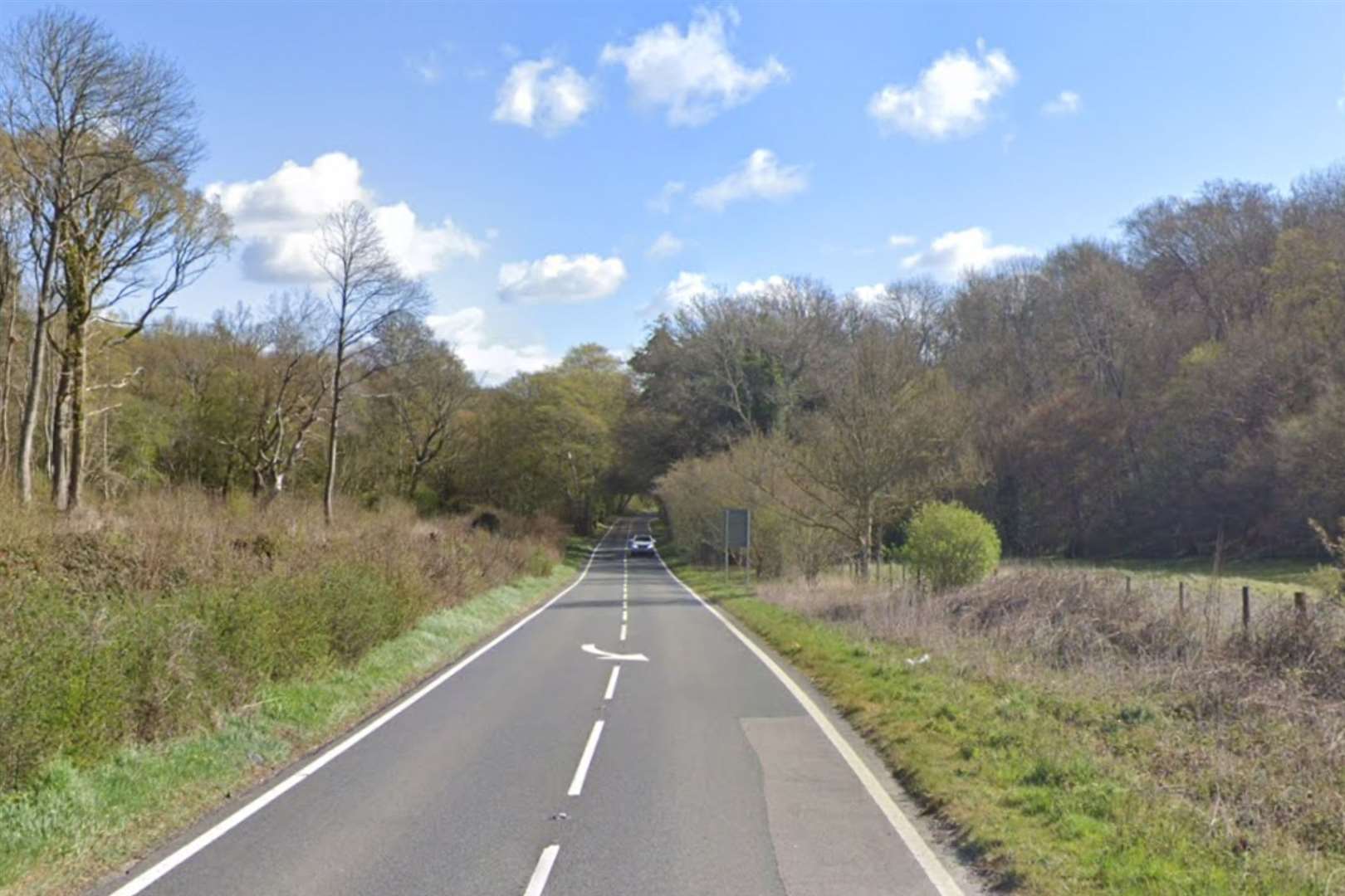 Two vehicles were involved in a crash on the A252 near Chilham this morning. Picture: Google