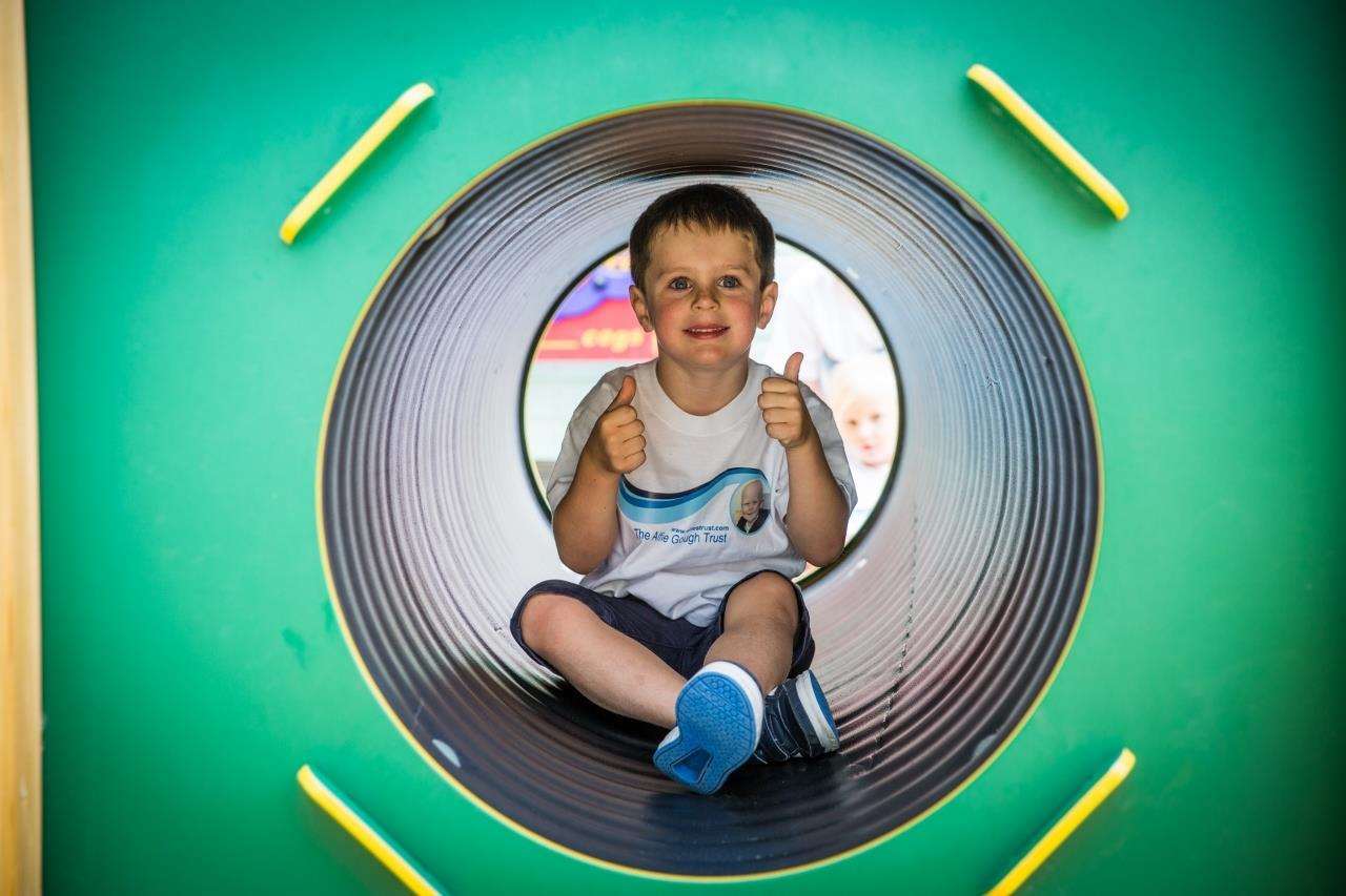 Joseph Todd, four, Alfie’s cousin is pictured trying out the new playground (4459781)