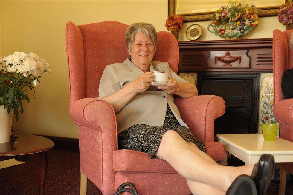 Now 'retired', Cllr Gent enjoys a cup of tea