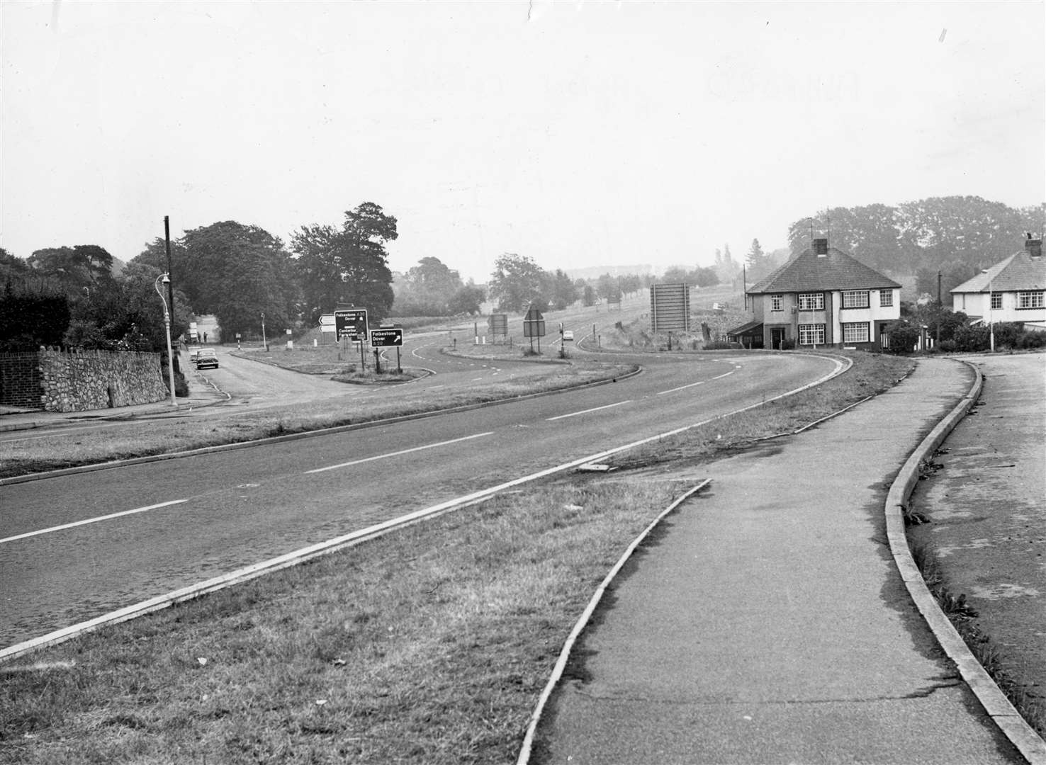 The original Bypass terminated at Hythe Road, Willesborough in this picture from September 1973. Picture: Steve Salter
