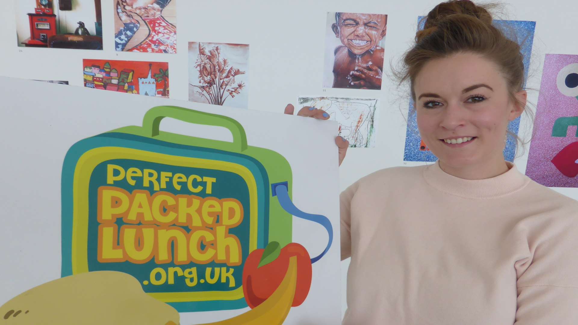 Molly Molloy of Turner Contemporary, Margate shows her support for the Perfect Packed Lunch Awards which encourages creativity and imagination in primary school children.
