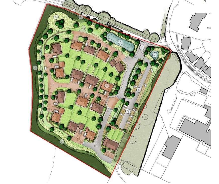 Plans for 25 homes which include a school drop off area and 20 staff parking spaces in Newington have been submitted to the council