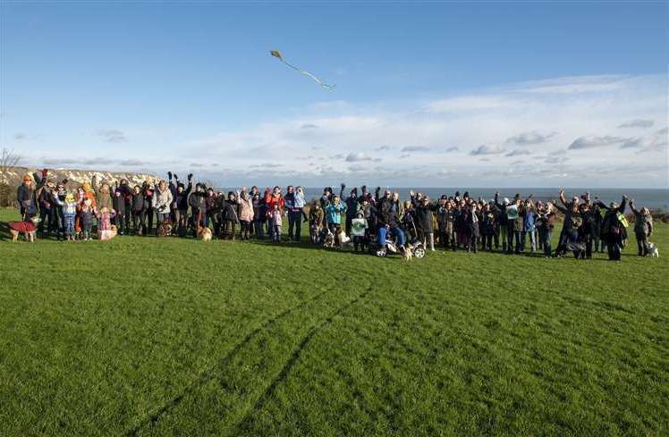 Protestors against the scheme at the East Cliff in Folkestone last year. Picture: Mark Hourahane