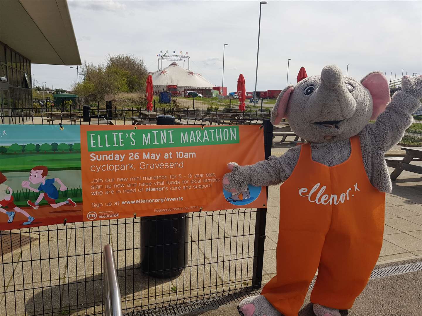 Ellie the ellenor mascot is hoping young runners will join the charity's Cyclopark mini marathon. Picture: ellenor