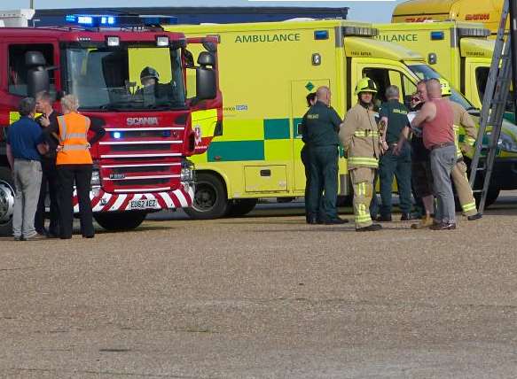 Emergency services at the scene. Picture: Kent999s