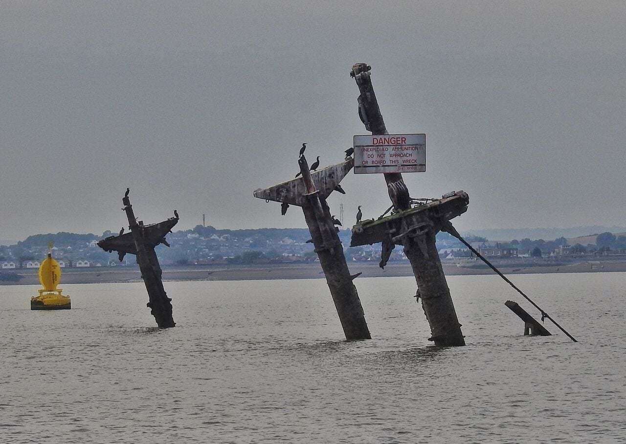 The wreck of the American Liberty ship SS Richard Montgomery is off the coast of Sheerness and is still packed with explosives. Picture: Margaret Flo McEwan