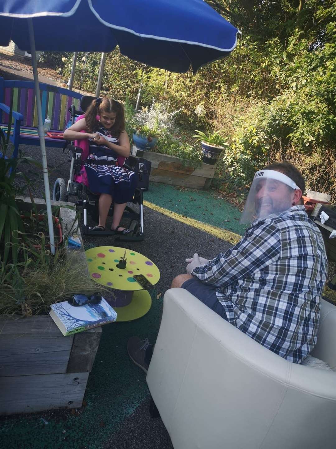 Brett Martin visiting his daughter Charlotte at her care home in Deal in September