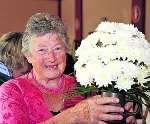 Birchington Horticultural society's autumn show. Freda Martin and 1st placed floral display.