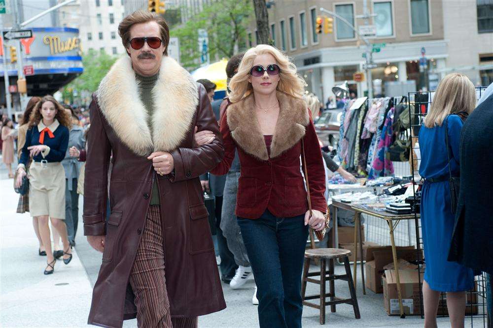 Anchorman 2: The Legend Continues, with Will Ferrell as Ron Burgundy and Christina Applegate as Veronica Corningstone. PA Photo/Paramount Pictures Corporation
