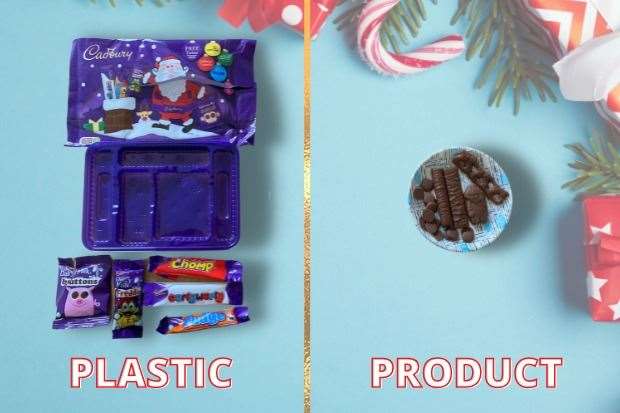 All packaging in the Cadbury box is plastic