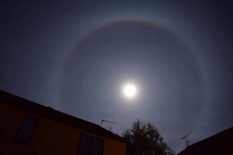 Guy Martin says the "ring of light" is known as a moon halo. Picture: Guy Martin