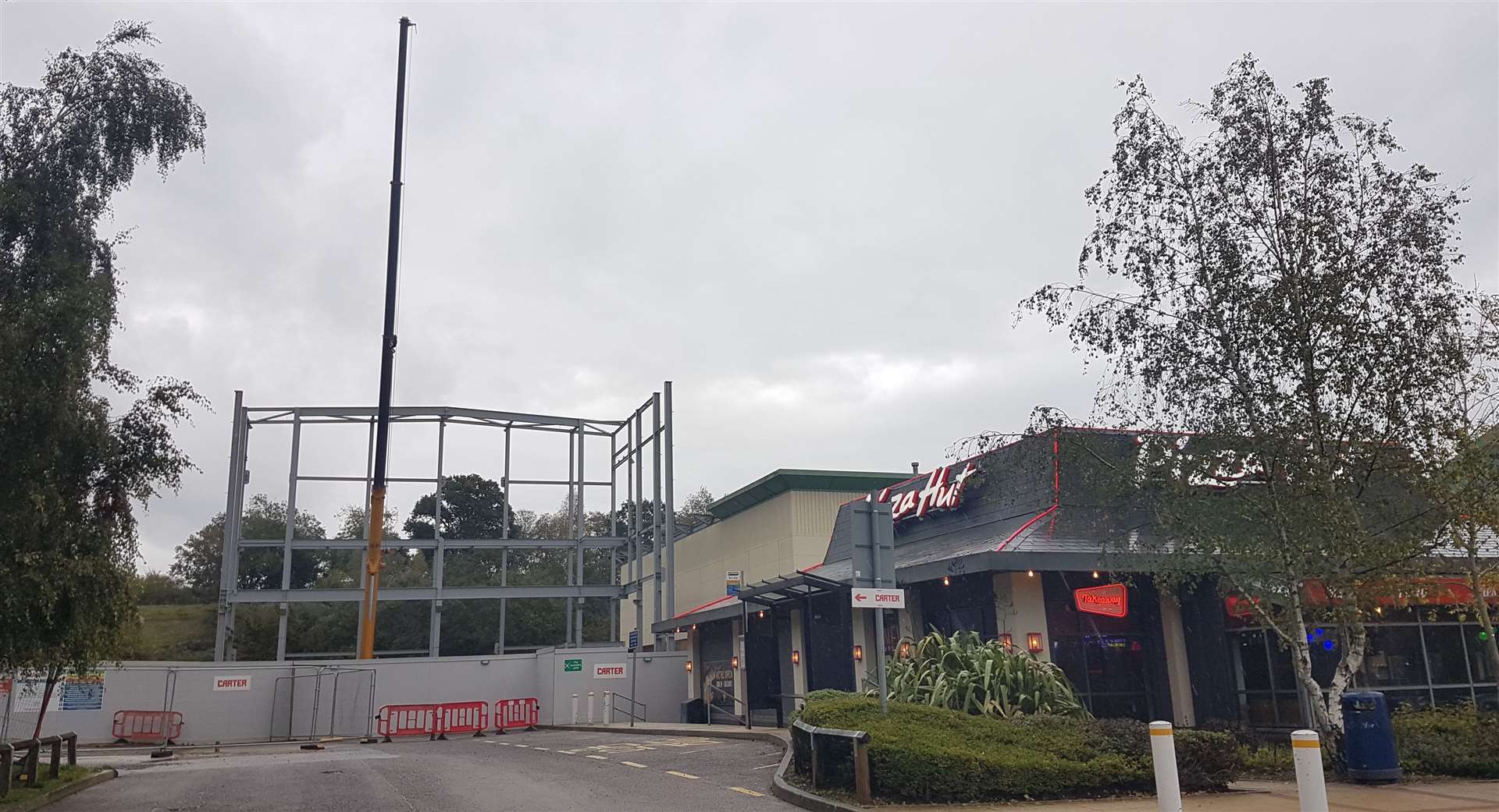 The new IMAX expansion will dwarf the neighbouring Pizza Hut; it's pictured here in September last year