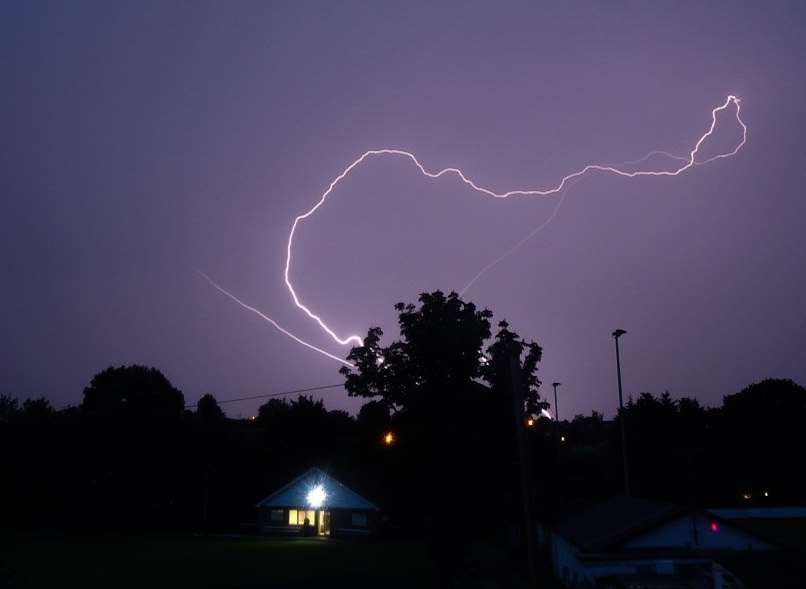 Lightning above Whitstable courtesy of Guy Packman