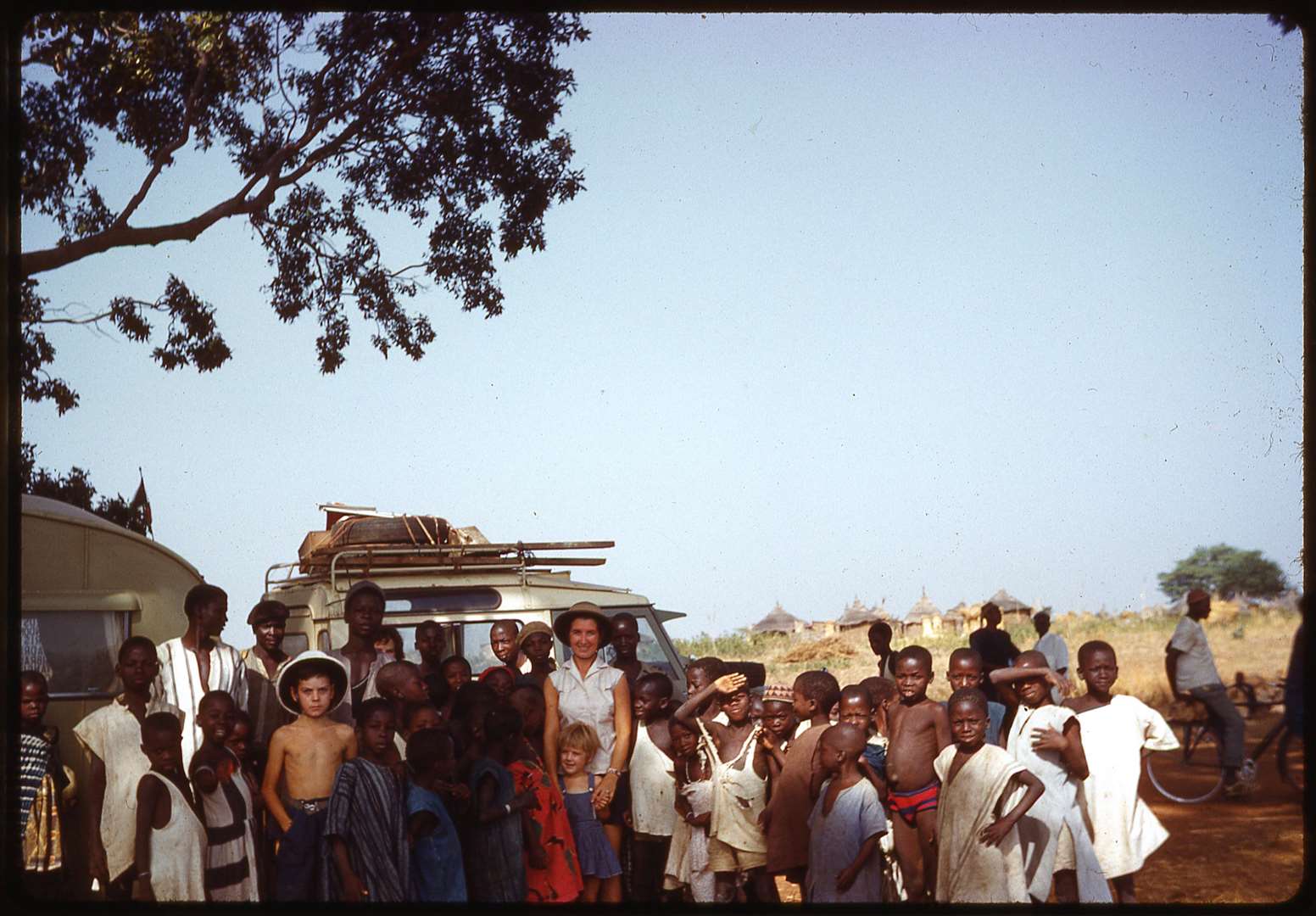 The family in Africa with their Land Rover. Photo: Red 5 Films