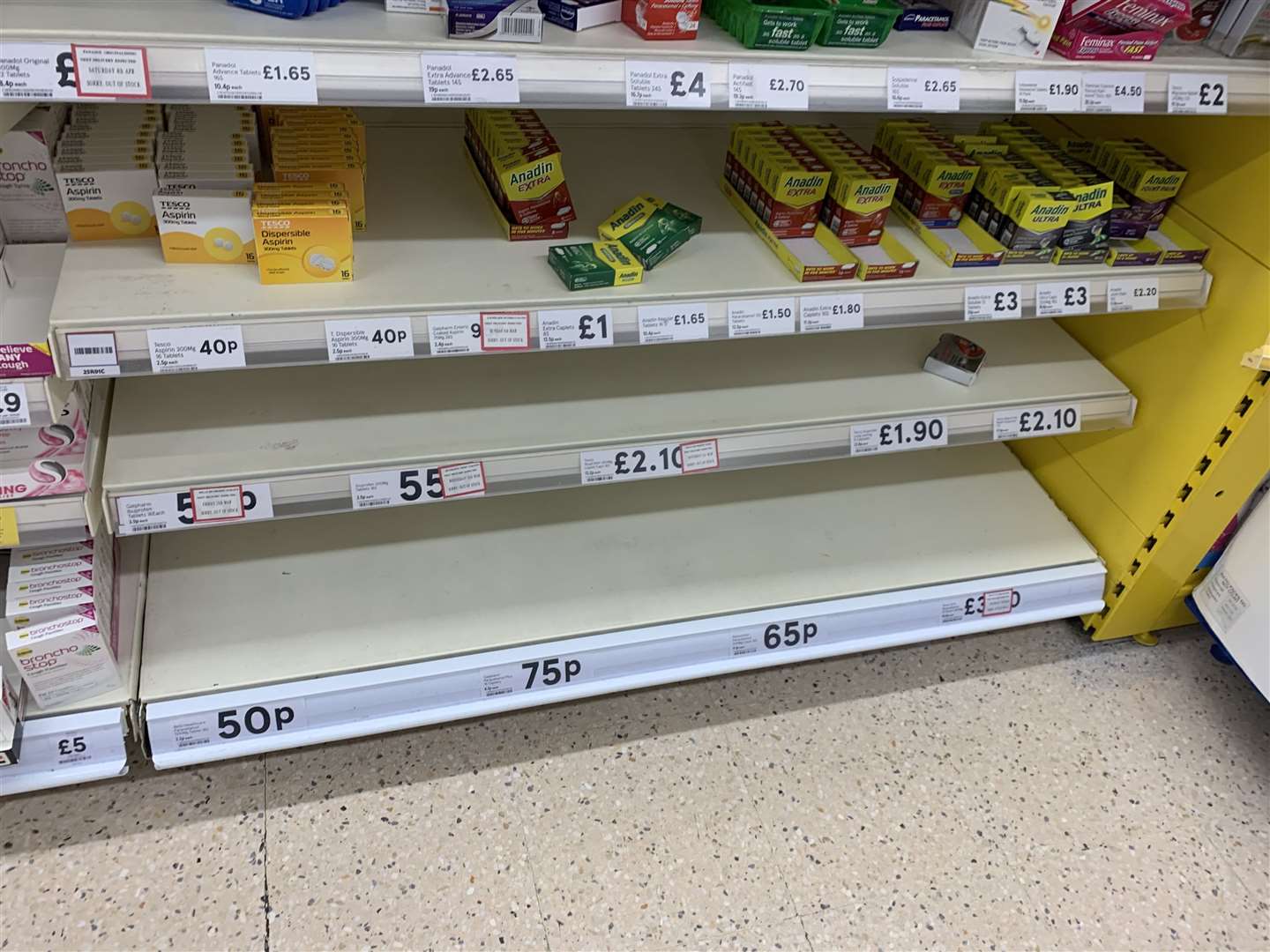 Medication has also been targeted at supermarkets across the country, with shelves left empty by stockpilers