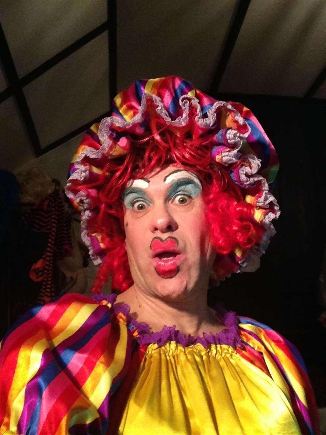Dean Caston returns for his 12th year playing the panto dame. Here he is in costume as Dame Jolly Jacky for the virtual 2020 panto at the Oasthouse Theatre in Rainham. Picture: Rainham Theatrical Society