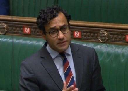 Rehman Chishti during PMQs in the House of Commons