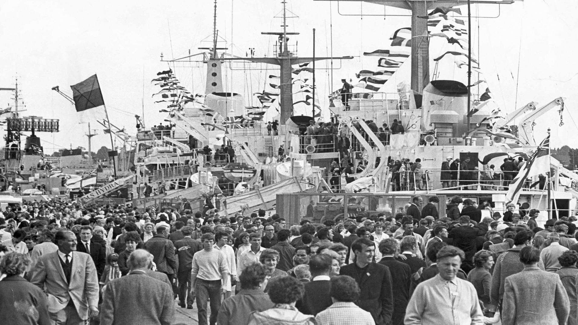 Huge crowds at Chatham Navy Days at the Dockyard in 1968