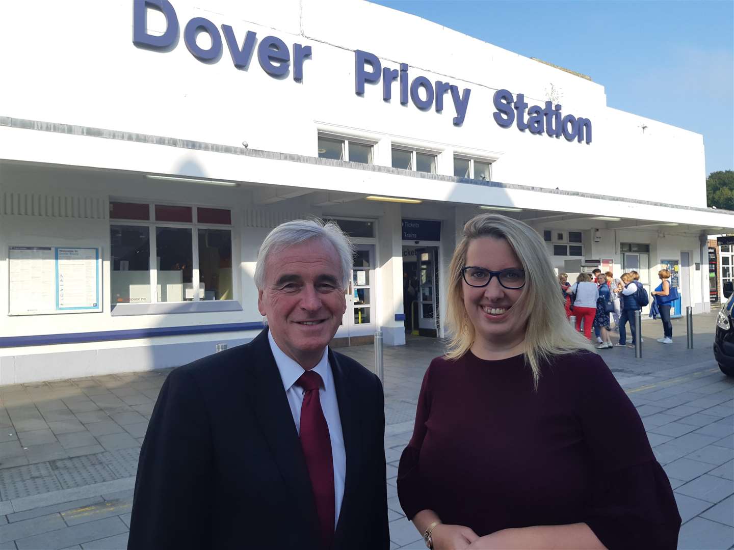 Shadow Chancellor John McDonnell with Charlotte Cornell, Labour prospective parliamentary candidate for Dover
