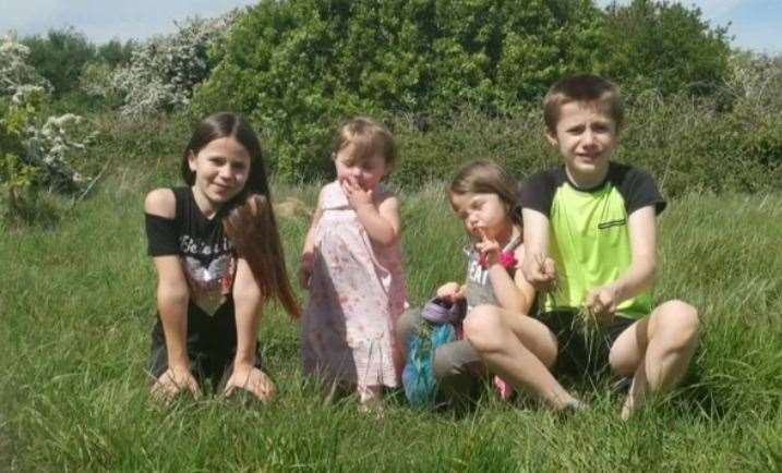 The four children had been safely away from the fire. Picture: Melissa Foote, GoFundMe