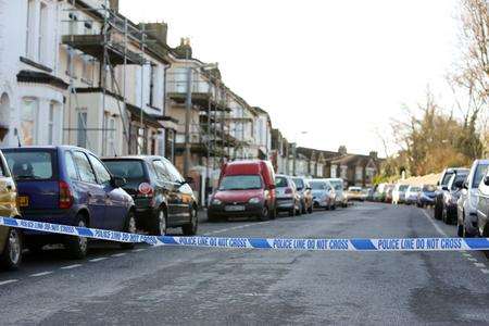 Police cordon off Windmill Street in Gillingham after a man was stabbed.