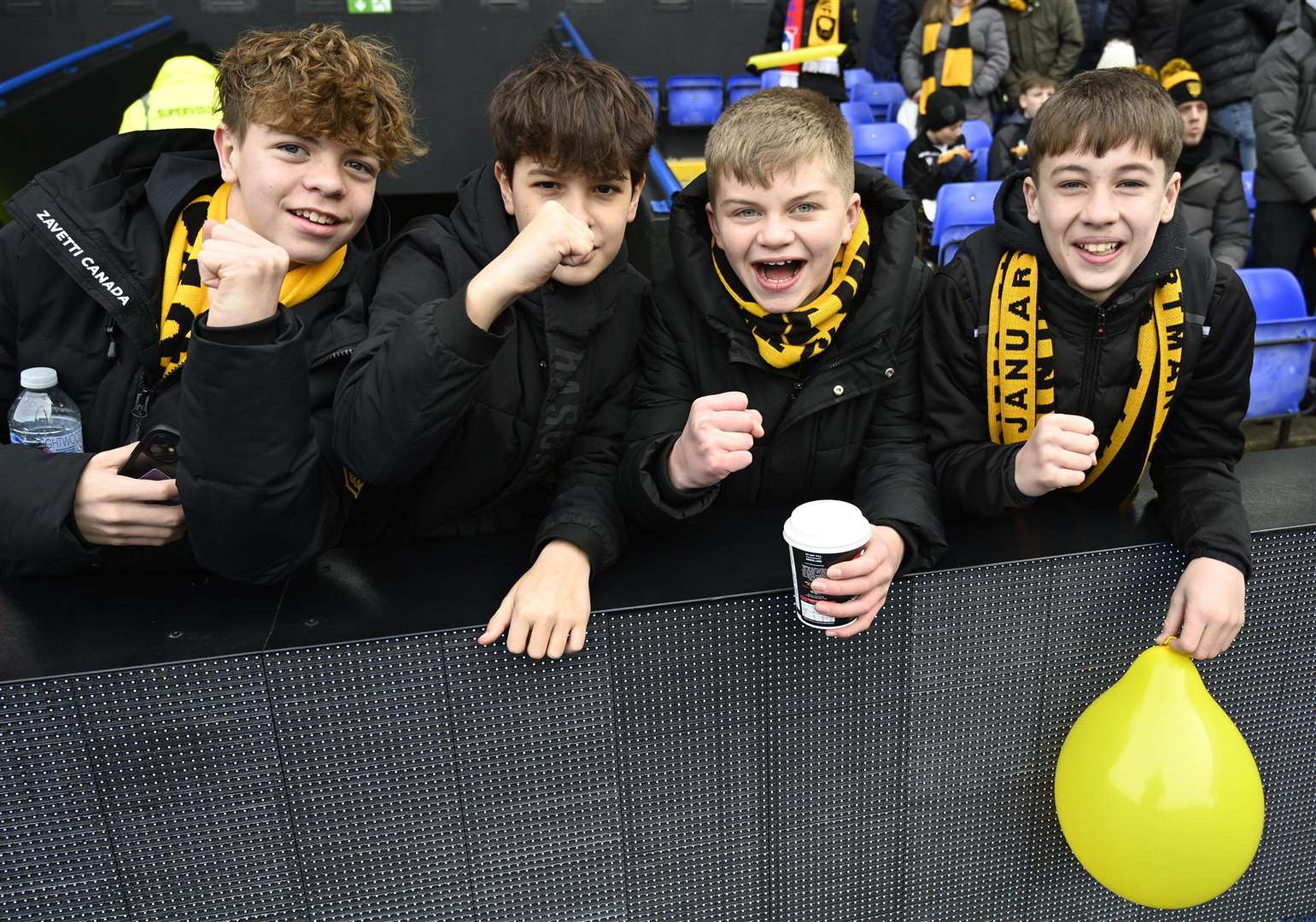 Maidstone supporters prepare for the big game inside the ground. Picture: Barry Goodwin