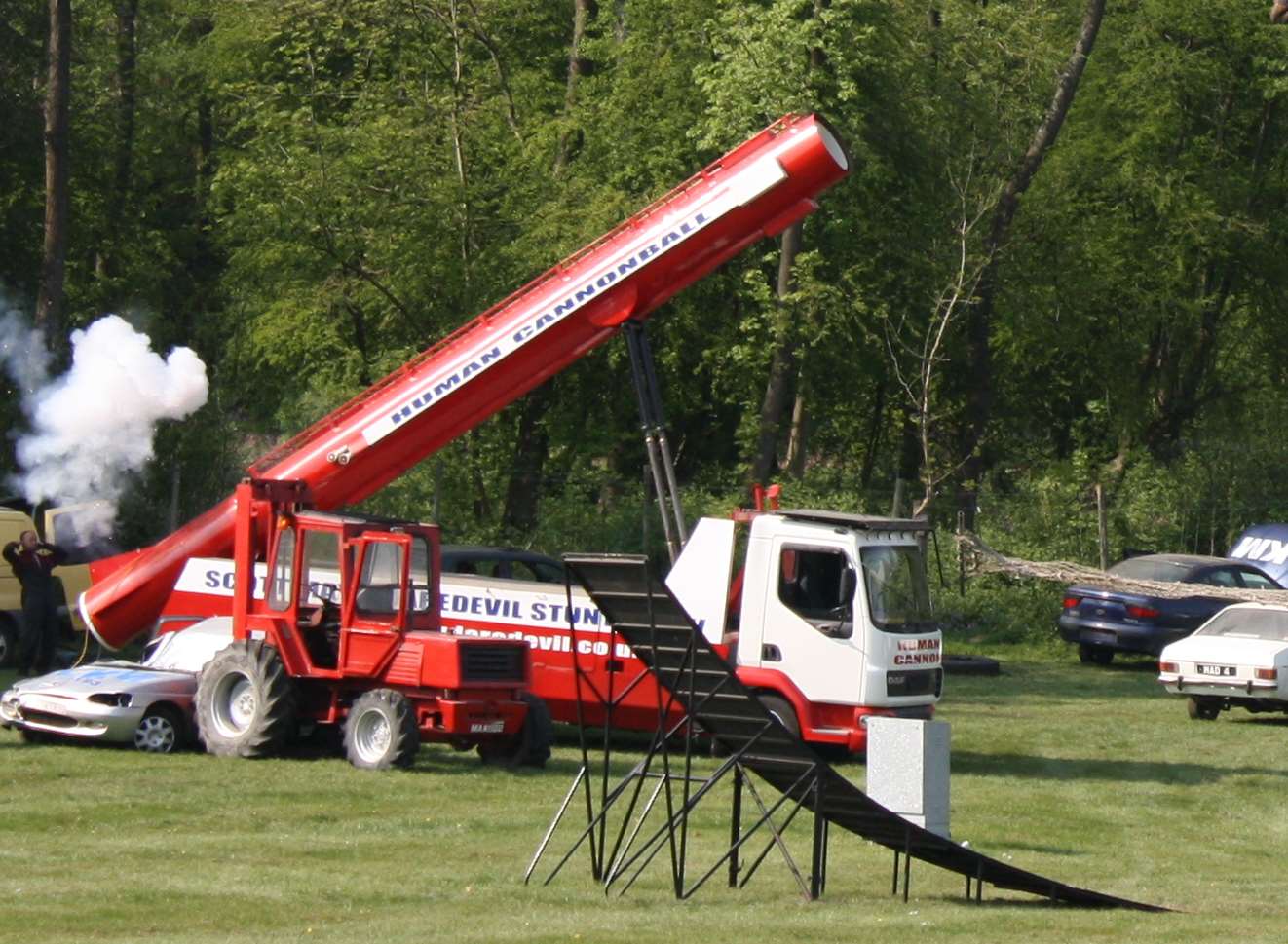 The human cannonball Matt Cranch on the day of the fatal stunt. Picture: Lyndsey Hall