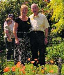 Joan and Fred Jepson in their garden