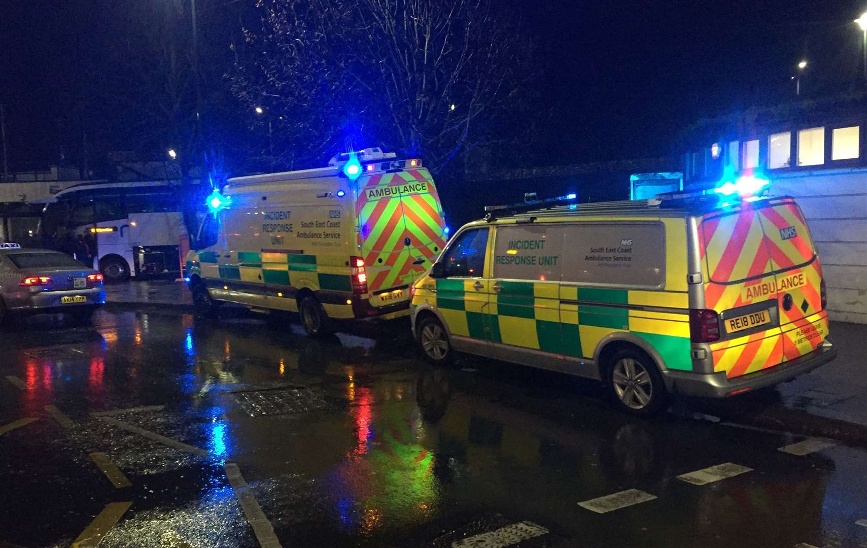 Incident response vehicles at the station