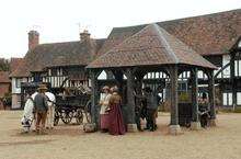 Chilham Square during the filming of BBC's Emma in 2009