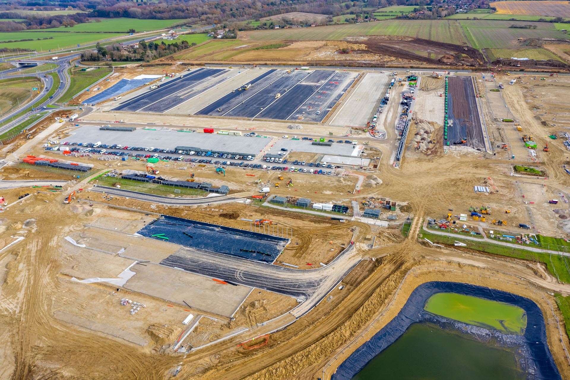The 66-acre Sevington site from above