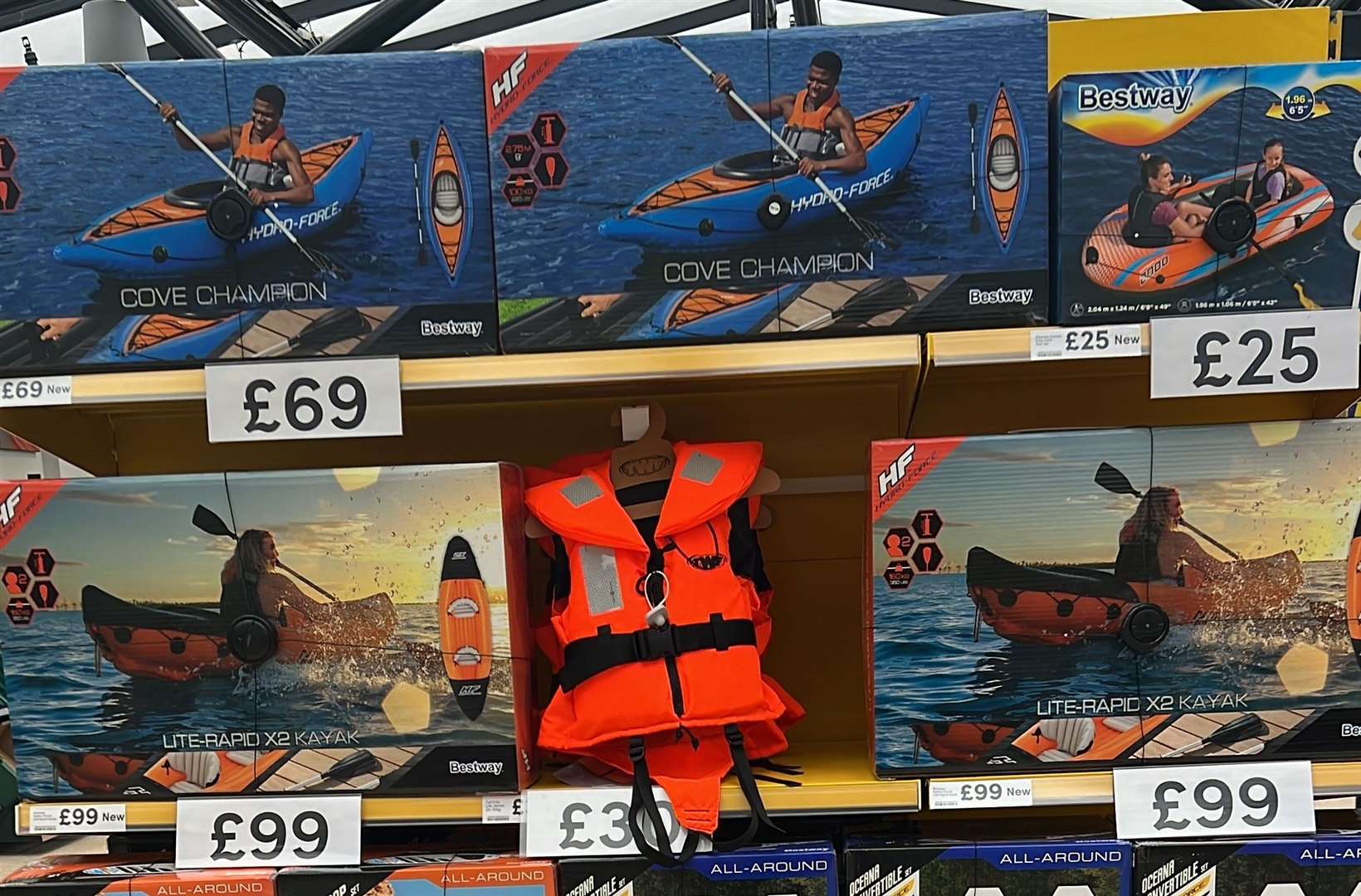 Inflatable kayaks for sale in Tesco