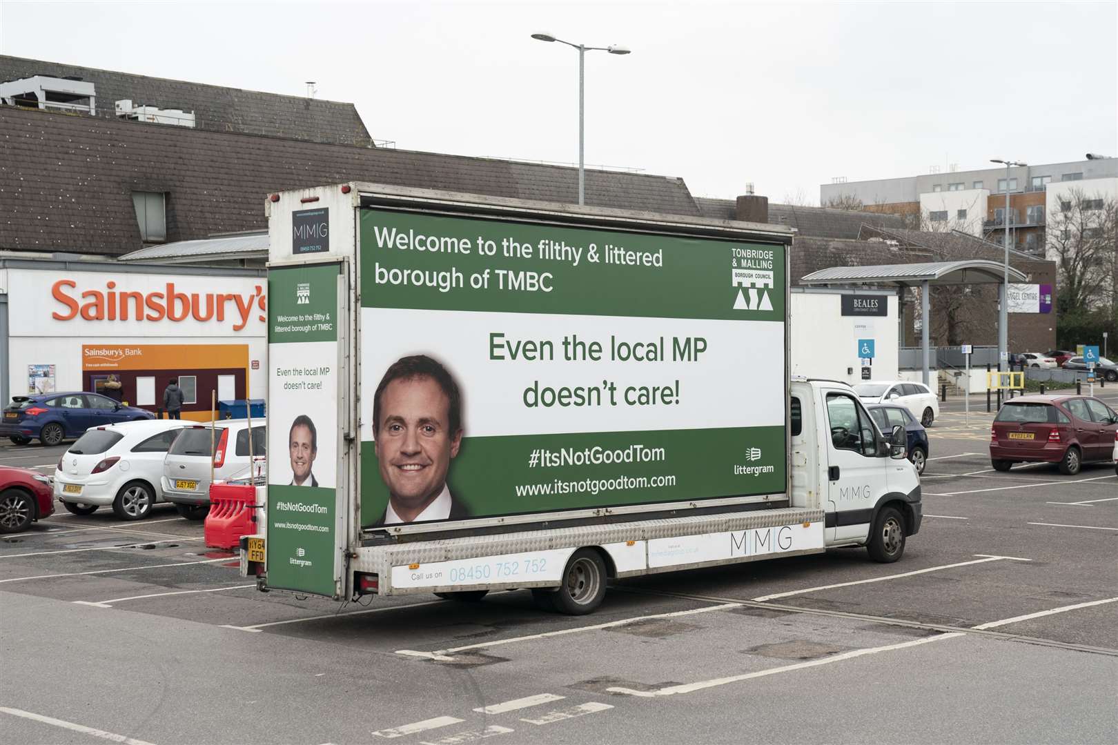 Danny Lucas's barbed mobile billboard message in Tonbridge and Malling