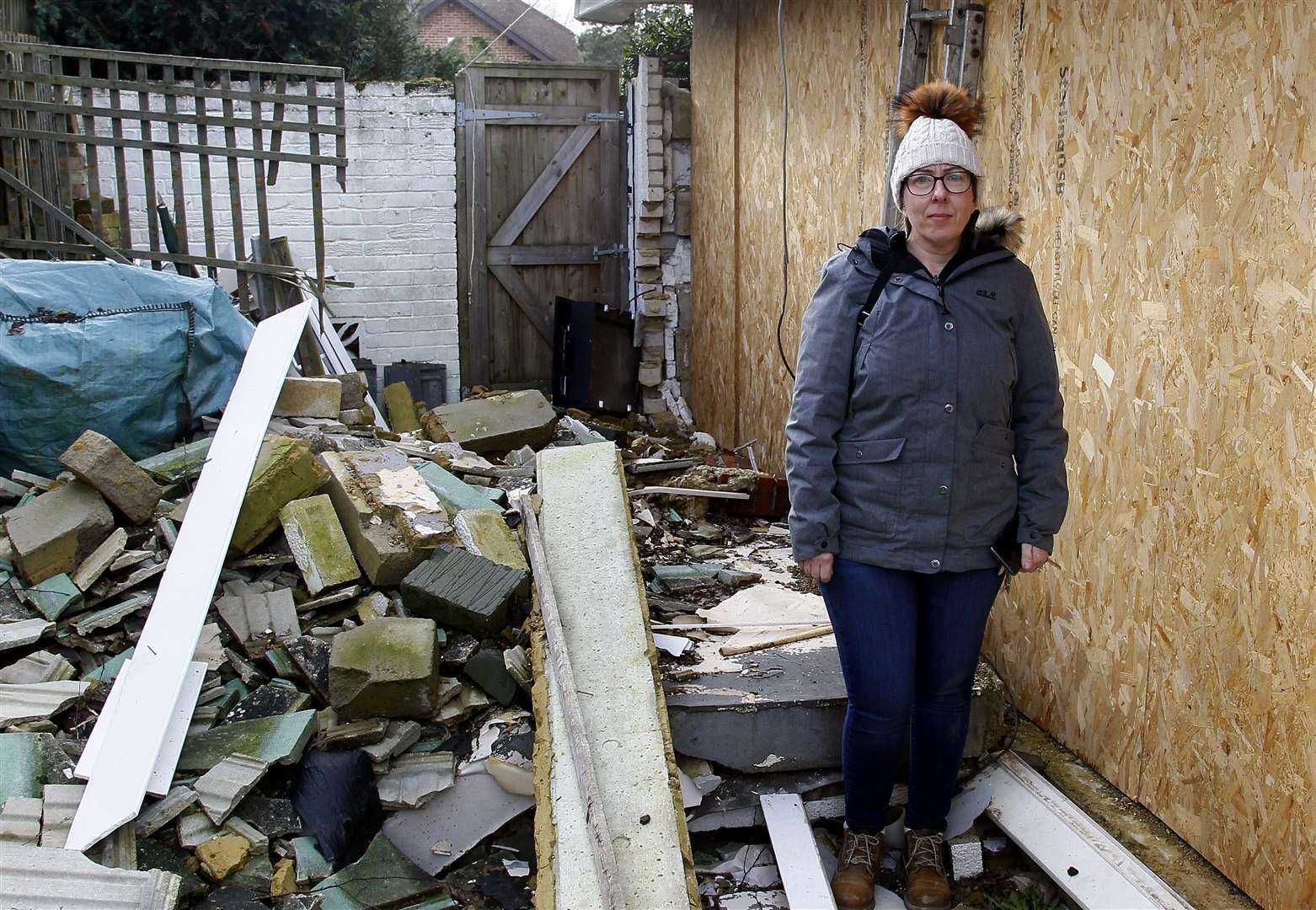 Catherine Thompson pictured at her home in Clearway, Addington, the scene of an explosion last October.Picture: Sean Aidan (7584370)