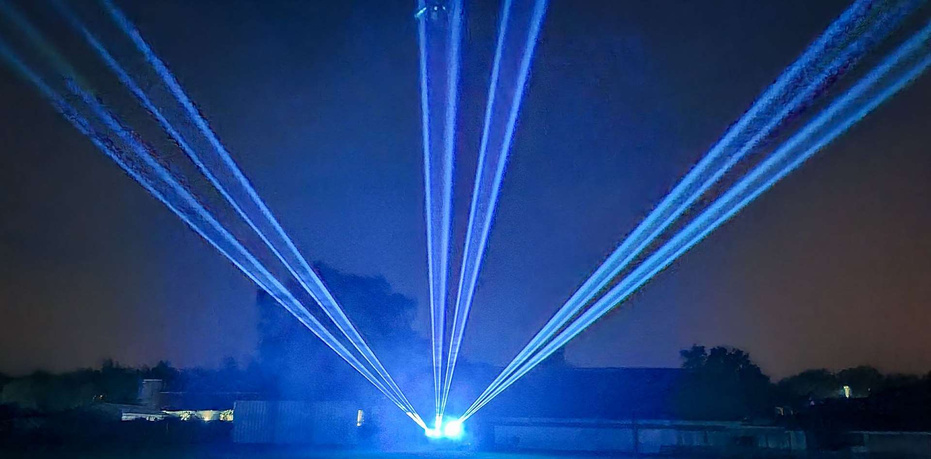 The lasers were shone into the night sky over Medway
