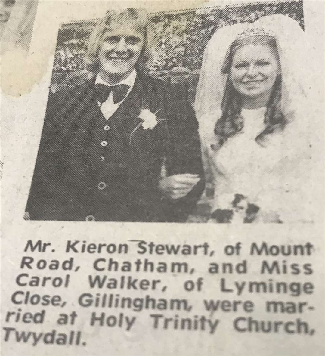 Wedded bliss – Kieron and Carol Stewart