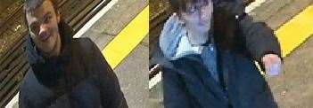 British Transport Police are appealing for information on the identities of these men. Picture: British Transport Police