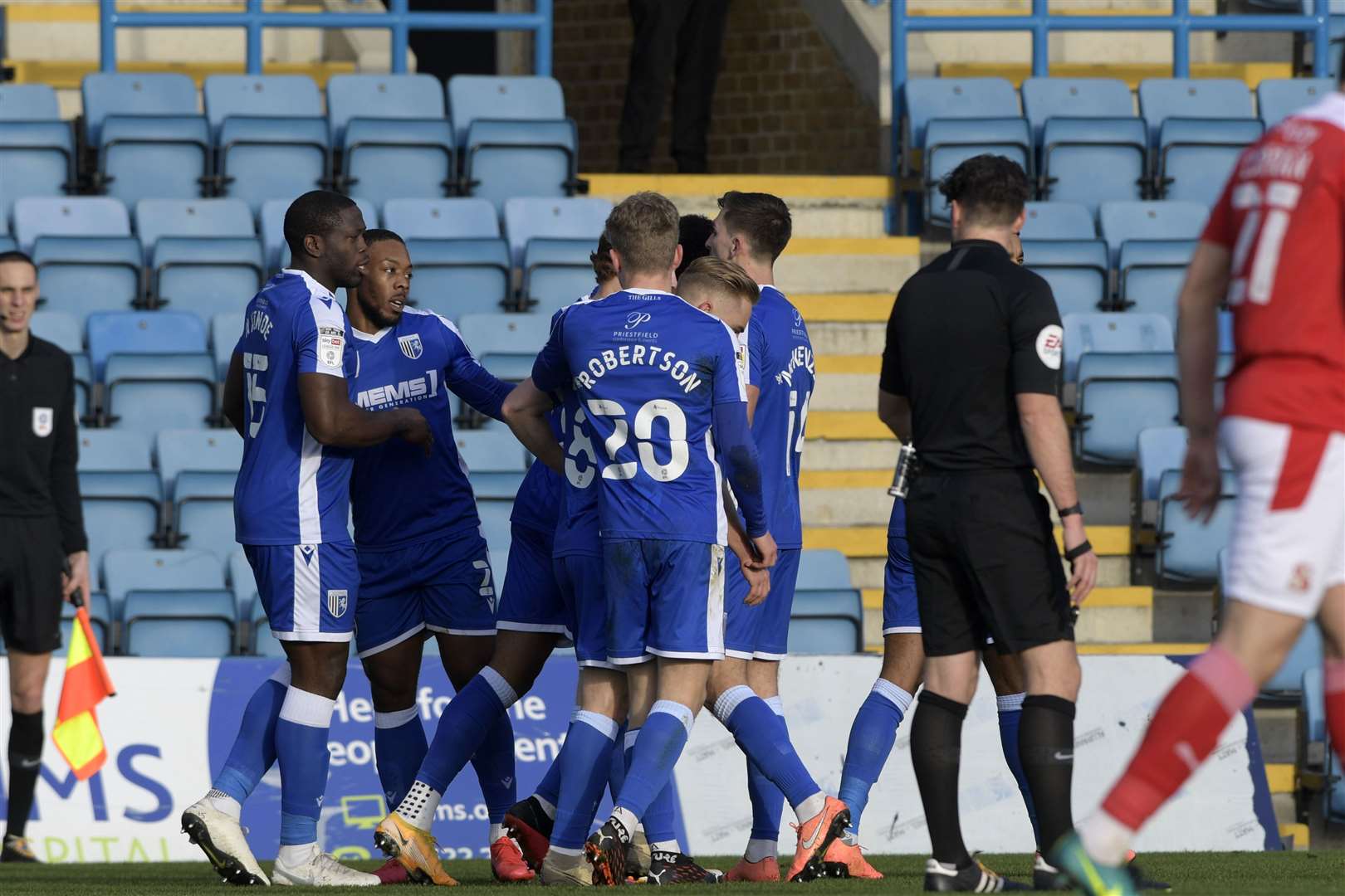 Gills players celebrate their opening goal Picture: Barry Goodwin