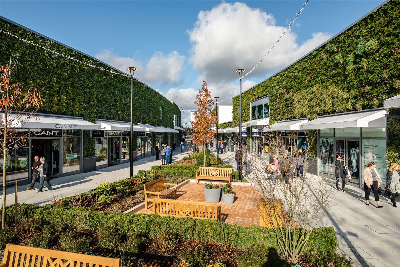 The new "living wall" at the Ashford Designer Outlet
