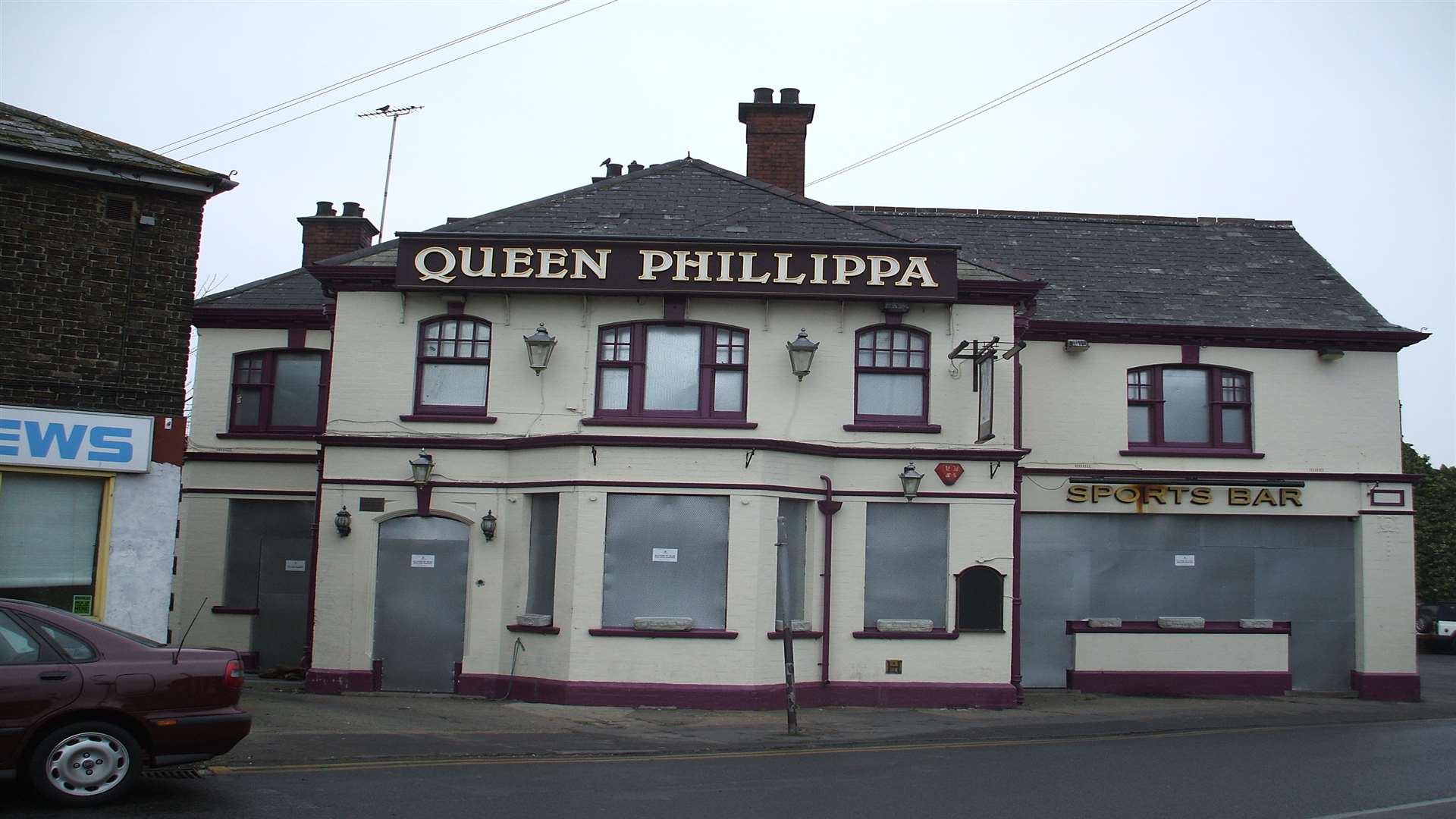 A boarded-up Queen Phillippa pictured a few years ago.