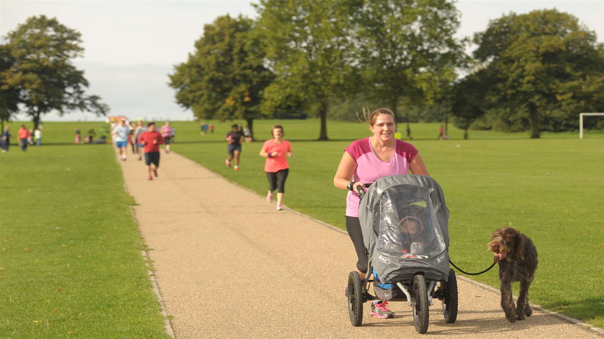 All are welcome: joggers, dogs and babies in pushchairs