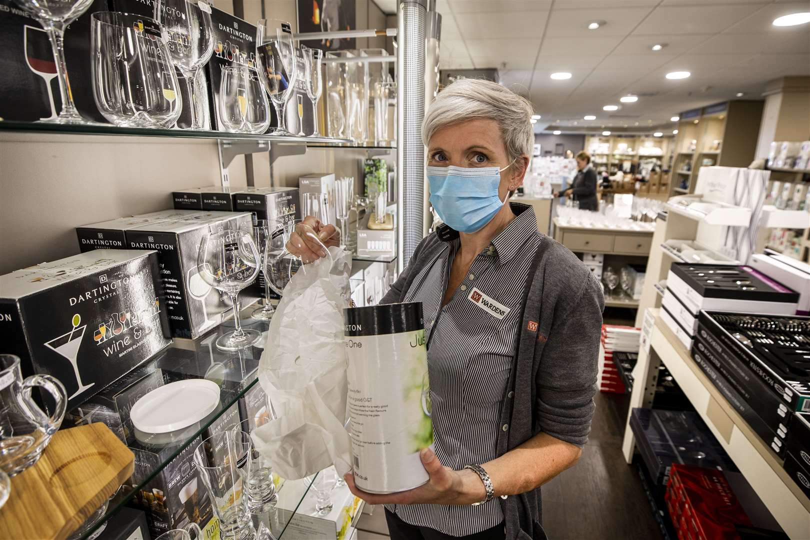 Joanne Neale, manager of the china and gift department at Wardens in Newtownards (L:iam McBurney/PA)