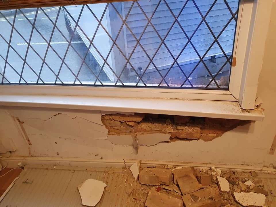 The aftermath of a van ploughing into a house in Borstal. Picture: Steve Pennell