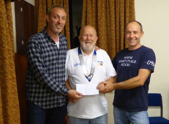 Gus Corcoran, Terry Parr of the Lions Club and James Green of Whitstable Oyster Fishery Company.