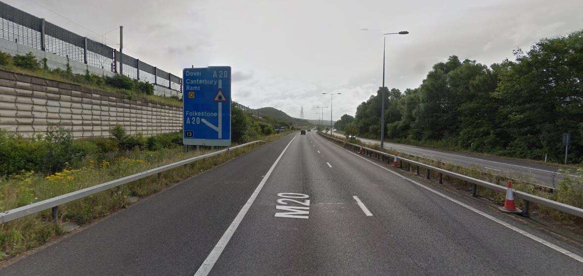 M20 at junction 13, Folkestone. Picture: Google